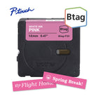 Brother Genuine BTAGP35 Label Tape for P-touch Label Makers - White on Pink - 12 mm W x 4 m L-Btag + P-touch = the ultimate creative team. Use Genuine 12 mm Btag non-laminated label tapes exclusively with Brother P-touch PT-N10, PT-N20, and PT-N25BT label makers.