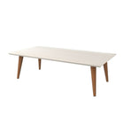 Manhattan Comfort Utopia 11.81" Rectangle Coffee Table, Off White and Maple Cream (89451)-Classy Sleek Design to Enhance your Living Environment
