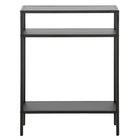 Hudson&Canal - Console Ricardo de 56 cm de large avec étagères en métal - Bronze noirci-Le plateau de la table et les étagères sont en acier