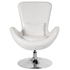 Flash Furniture Egg Series Leather Side Reception Chair - White-Lounge Chair