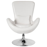 Flash Furniture Egg Series Leather Side Reception Chair - White-Lounge Chair