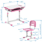 Mount-It! Kids Desk and Chair Set - Pink-9