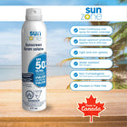 Sunzone SPF 50+ Ultra Sunscreen Spray - 177ml - 12 Pack-80 minutes water resistance