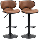 HOMCOM - Tabourets de bar vintage en leathaire à hauteur réglable - brun - paquet de 2-Emballé en lot de 2, parfait pour créer un look assorti dans votre maison 
