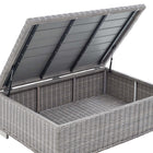 Modway - Conway 45 po Terrasse extérieure Rotin en osier Table basse - Gris clair-Cadre en aluminium revêtu en poudre