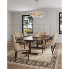 Manhattan Comfort Shubert 22.5" Modern Faux Leather and Velvet Upholstered Dining Armchair - Tan-Frame Made of Solid Beech Wood with Rich Dark Finish