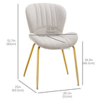 HOMCOM Dining Chairs with Cushioned Backrest - Cream White - Set of 2-Suitable for your dining room, kitchen, office, or others