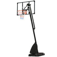 Soozier Adjustable Basketball Hoop with Backboard and Weighted Base-Jack lift design with handle to adjust the height, suitable for different ages and skill levels
