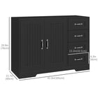 HOMCOM Modern 41.3" L Sideboard Buffet Cabinet with 4 Drawers and 2 Beadboard Doors - Black-Fits nicely in the dining room, kitchen, living room, or other limited spaces that need storage