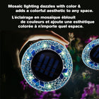 Bell+Howell - Disques lumineux décoratifs LED solaires d'extérieur en mosaïque - Bleu vif éclatant - Paquet de 4-Allumage / extinction automatiques - s’allume au crépuscule et s’éteint le matin interrupteur manuel sous le produit pour couper quand vous voulez