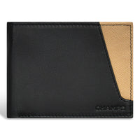 Champs Iconic Leather Top Wing Wallet - Black/Ivory-Leather Top wing wallet in gift box