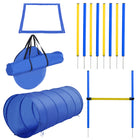 PawHut - Kit de démarrage d’agilité pour chien, ensemble d’entraînement et d’exercice en plein air pour animaux, tunnel, 8 piquets de slalom, saut en hauteur-Le kit de démarrage d'agilité compétitive offre un amusement interactif et de l'exercice pour le chien et son propriétaire 