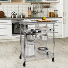 Seville Classics - Chariot de cuisine en acier inoxydable - 30 po L x 20 po l x 36 po H - Argent-Capacité de poids du dessus en acier inoxydable : 250 livres