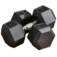 Soozier 50 lb Hex Dumbbell Set with Non-Slip Handles - Set of 2-Curved, textured handles improve grip and safety