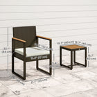 Outsunny - ensemble de mobilier de patio en osier 3 pièces - blanc-Patins de pieds réglables sur les chaises pour plus de stabilité et de sécurité 
