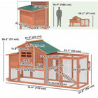 PawHut Chicken Coop with Run, Mobile Wooden Chicken House with Nesting Box-A fir wood frame and asphalt roof offer a long-lasting, weather-resistant shelter