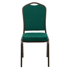 Flash Furniture – Chaise de banquet empilable Hercules à dossier en couronne, tissu vert avec cadre à veine dorée-Chaise de banquet multi-usages