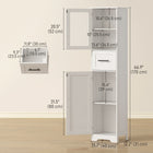 HOMCOM 67" Tall Freestanding Narrow Bathroom Cabinet - White-Customize your storage with 3-level adjustable shelves to fit items of any size