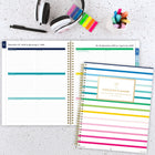 AT-A-GLANCE - Agenda hebdomadaire/mensuel bande joyeuse Emily Ley Simplified 2026 - 11 po H x 8 3/8 po l - multicoloure - bilingue-Couverture en poly durable avec design des bandes joyeuses