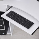HOMCOM - Bureau en l avec plateau pour clavier - 47,2 po L x 27,6 po l x 29,5 po H - blanc-Couleur : Blanc