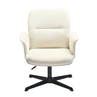 Chaise de Bureau en Tissu à Hauteur Réglable avec Accoudoir – Beige Homy Casa-Hauteur Réglable : Personnalisez facilement la hauteur de la chaise selon vos préférences grâce au mécanisme de levage à gaz, assurant un soutien ergonomique optimal.
