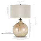 Hudson&Canal - Lampe de table Laelia 63 cm de haut avec abat-jour en tissu - Verre lustré doré/blanc-Nettoyer avec un chiffon doux et sec, sans produits chimiques agressifs ni produits de nettoyage abrasifs