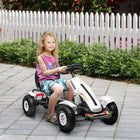 Aosom - Go-kart à pédales pour enfants avec siège réglable, roues en caoutchouc - blanc-Dimensions du siège : 13,8 po l x 11 po P x 12 po H (35 x 28 x 30,5 cm) 