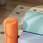 Qaba - Jouets d’escalade pour bébé d’intérieur, blocs d’escalade en mousse - orange et bleu - ensemble de 6-Matériaux faciles à nettoyer et simples à ranger 