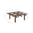 Modway Isby 35" Tempered Glass Coffee Table - Walnut-Tempered Glass Top