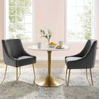 Modway Discern Pleated Back Upholstered Performance Velvet Dining Chair - Grey - 2 Pack-Velvet Polyester Upholstery