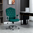 Vinsetto Tufted Office Chair with Adjustable Height and Tilt Function - Green-Adjustable seat height from 18.5" to 22.4" (47 cm to 57 cm) to fit your sitting style