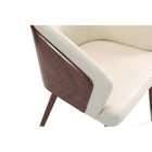 Manhattan Comfort - Lot de 2 chaises de salle à manger modernes Reeva 23,23 po en similicuir, noyer et crème-Revêtu d’un similicuir luxueux avec rembourrage en mousse