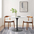 Modway Pursuit 40" Dining Table - White Black-Chip-Resistant Metal Pedestal Base