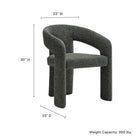 Modway Oslo Barrel Fabric Upholstered Dining Accent Chair - Anthracite-OEKO-TEX STANDARD 100 Certified Upholstery