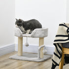 PawHut - Arbre à chat, condo avec poteaux à griffer en sisal-Recouvert d’un revêtement en peluche, gardant votre chat confortable 