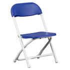 Flash Furniture Kids Blue Plastic Folding Chair, White Powder Coated Frame Finish, (YKIDBL)-Kids Plastic Folding Chairs