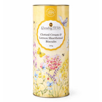 Grandma Wild's Wildflower Meadow Cookie Tube - Clotted Cream & Lemon Shortbread - 200 g-Clotted cream and lemon flavour shortbread cookies
