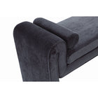 Manhattan Comfort - Banc moderne Concord 59" en tissu chenille - Noir-Comprend 2 coussins traversins