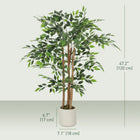 HOMCOM 4' Artificial Banyan Tree - Green - 2 Pack-Suitable for living rooms, bedrooms, home offices and entryways 