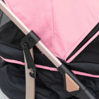 PawHut - Poussette pour animaux à 4 roues 3 en 1, chariot pliable pour chien et chat-Deux laisses de sécurité pour maintenir les animaux solidement attachés 