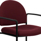 Flash Furniture – Chaise empilable en tissu avec structure en acier et accoudoirs, bourgogne-Appui-bras courbé