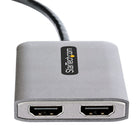 Startech USB-C to Dual HDMI Multi Monitor Adapter - 1' - Grey-Increase productivity by adding two extended or mirrored displays to a Windows laptop, Utilize integrated or discrete GPU (Intel/AMD/Nvidia) capabilities enabling high performance graphics with minimal CPU usage