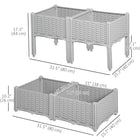 Outsunny 4-Piece Raised Garden Bed - Grey-The compact design allows for gardening in even the smallest spaces, such as decks and patios
