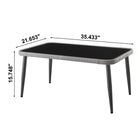 Manhattan Comfort Portofino Modern Patio 4-Person Conversation 4-Piece Set with Coffee Table - Grey-Coffee Table Includes 5MM Built-in Tempered Glass Top