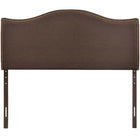 Modway Curl Nailhead Upholstered Queen Headboard - Dark Brown-Particleboard and solid wood frame