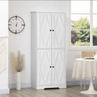 HOMCOM 71" H Farmhouse Tall Kitchen Pantry Cabinet - White-Extra large shelves give you lots of space to store dishes, pots, and pans, dry goods, or appliances 