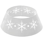 HOMCOM 26" Christmas Tree Collar with Hollow Snowflake Pattern - White-White finish and snowflake pattern enhance festive decor 