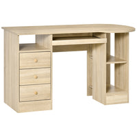 HOMCOM 49.25" Computer Desk with Drawers - Natural-Modern style desk will match any decor in your home office