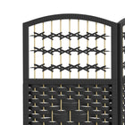 HOMCOM 3 Panel Wave Fiber Freestanding Room Divider for Home Office - Black-The solid wood frame ensures durability
