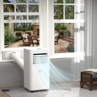 HOMCOM - Climatiseur silencieux 10 000 BTU avec télécommande - blanc-Trois fonctions : refroidissement, déshumidification, ventilation, avec deux niveaux de vitesse 